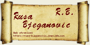 Rusa Bjeganović vizit kartica
